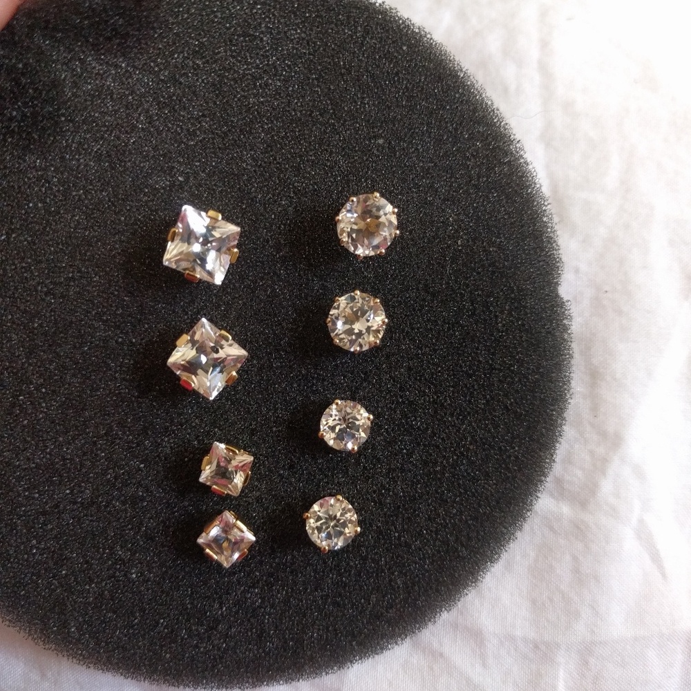 4 set of Sterling stud earrings